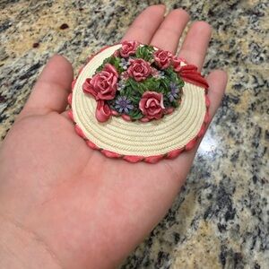 Willowhall 1908 Chic Floral Embellished Hat with Pink Accents
